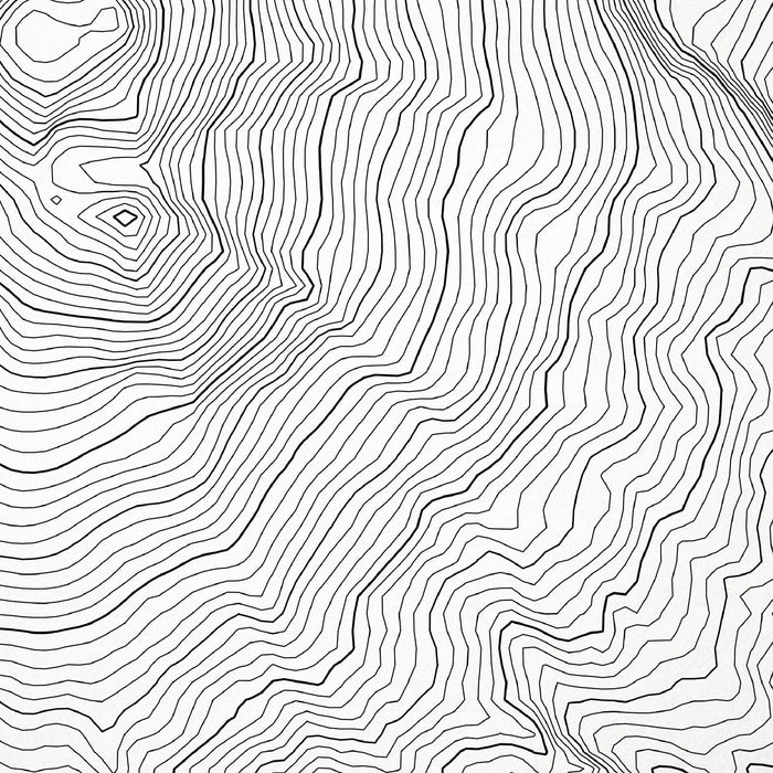Close-up of black labels and contour lines for Mount Baker, Washington poster with map art.