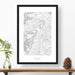 Framed print of Mount Davis in Pennsylvania featuring a topographic map.