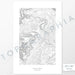 Example art map print of Mount Davis, Pennsylvania. Art uses verticle orientation. Print shows landscape of the area using elevation data. On the artwork is a title and concise info of location and elevation. Custom map decor.