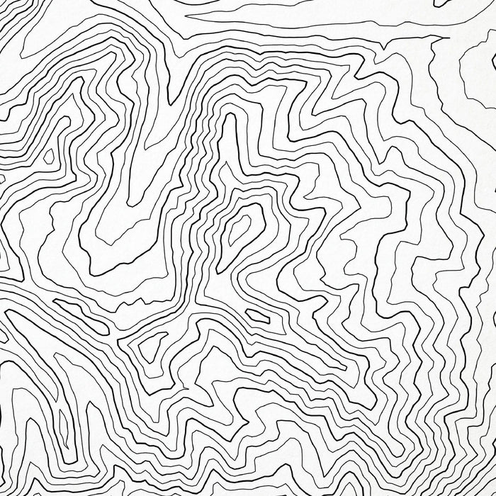 Close look at Mount Elbert's topographic map art. Clean lines give it a modern and minimalist style.