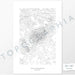 Mount Monadnock, New Hampshire poster with black and white contour lines to represent topography