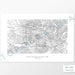 Horizontal custom topo map print of Mount Rainier National Park. Contour lines show the tall mountain topography of the area. 