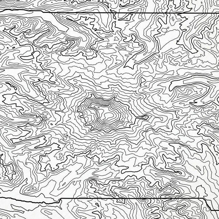 Close look at Mount Rainier National Park's topographic map art. Clean lines give it a modern and minimalist style.