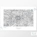 Horizontal custom topo map print of Mount Rainier. Contour lines show the steep mountain topography of the area.