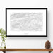 Mount Rogers, Virginia topographic map art poster with black frame.