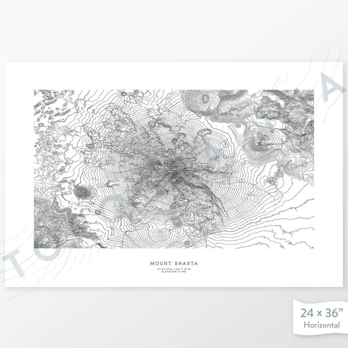 Map wall decor of Black Elk Peak, South Dakota with modern map art in black and white.