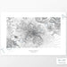 Map wall decor of Black Elk Peak, South Dakota with modern map art in black and white.
