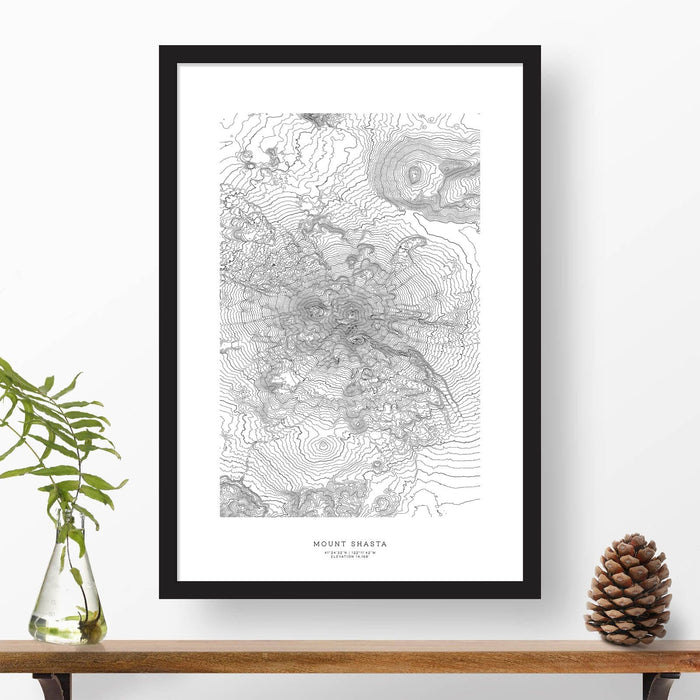 Topographic map of Black Elk Peak in South Dakota with a black frame.