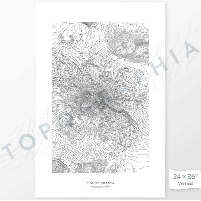 Poster print of Black Elk Peak with topography art.