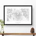 Mount St. Helens topographic map art poster with black frame.