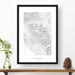 Framed print of Mount Timpanogos, Utah featuring a topographic map.
