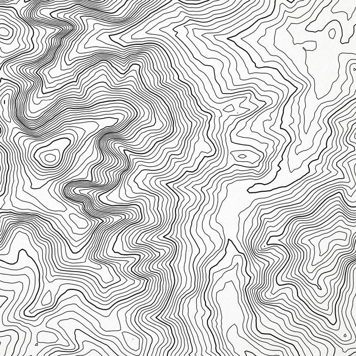 Close look at Mount Washington's topographic map art. Clean lines give it a modern and minimalist style.