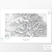 Horizontal Mount Whitney, California poster with topography.