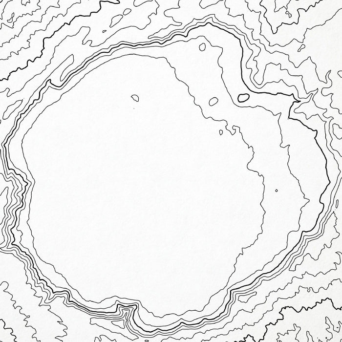 Close look at Ngorongoro Crater National Park topographic map art. Clean lines give it a modern and minimalist style.
