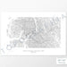 National Park print of North Cascades with a topographic map. Black contour lines on a white background.