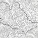 Close-up of contour lines that represent North Cascades National Park topography on the map poster.