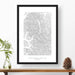 Framed print of North Cascades National Park featuring a topographic map.