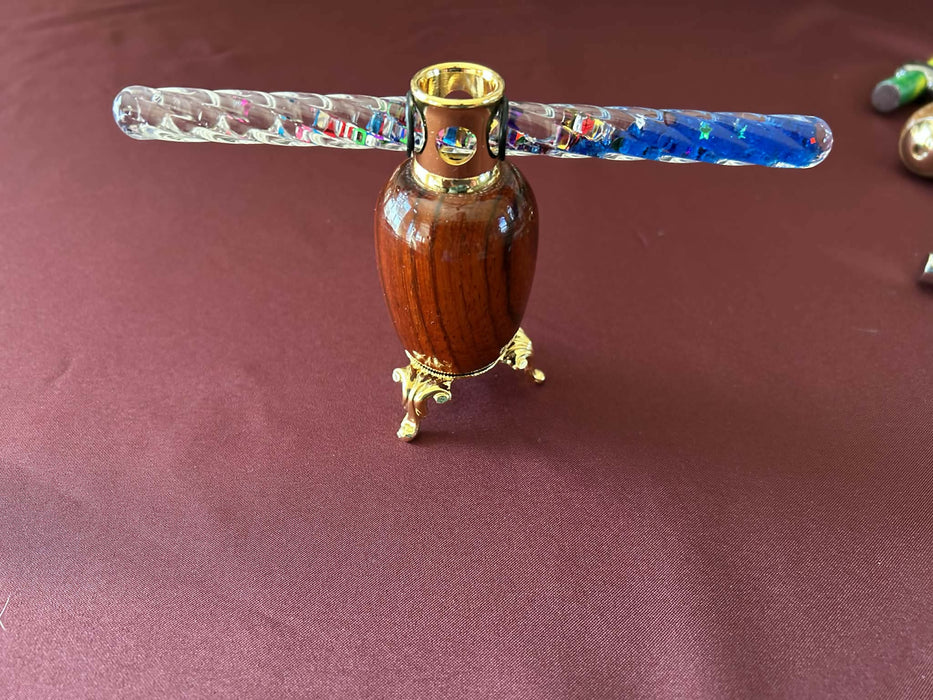 Padauk Wood Kaleidoscope with Blue Wand