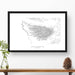 Olympic National Park topographic map art poster with black frame.