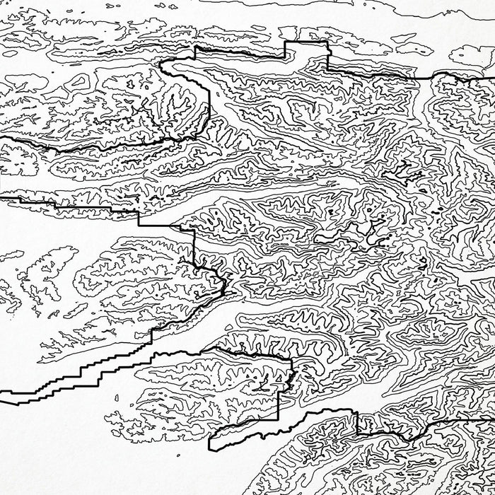 Close up of Olympic National Park decorative map.