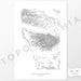 Olympic National Park poster with black and white contour lines to represent topography