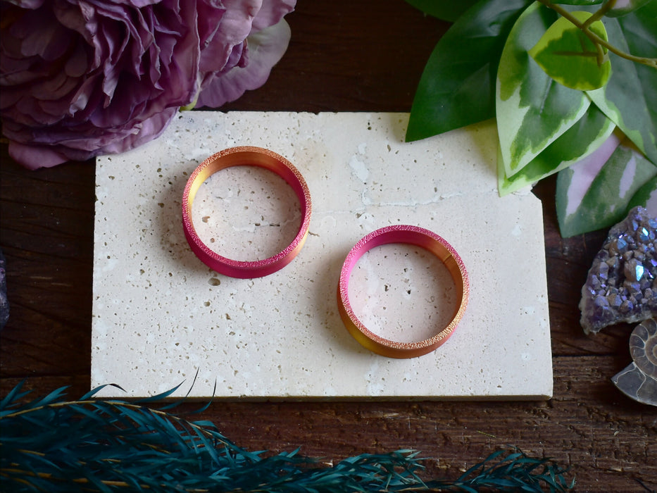 Ear Tunnels 10-100mm Gold Pink | Pair | Ultra Light Thin-wall Ear Plugs | Gauge Earrings | Gauged Plugs