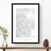 Park City Ski Areas topographic map poster, 24 inches by 36 inches, in a vertical orientation, with a black solid wood ready-to-hang frame.