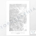 Park City Ski Resorts (Alta, Snowbird, Brighton, and Solitude) poster with black and white contour lines to represent topography