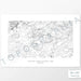 Map wall decor of Petrified Forest National Park with modern map art in black and white.