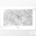 Example topographic map print of Pikes Peak, Colorado. Art uses horizontal orientation. Print shows landscape of the area using contour lines. On the artwork is a title and concise info of location and elevation.