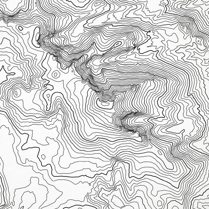 Zoomed in view of Pikes Peak, Colorado poster with a topographic map.