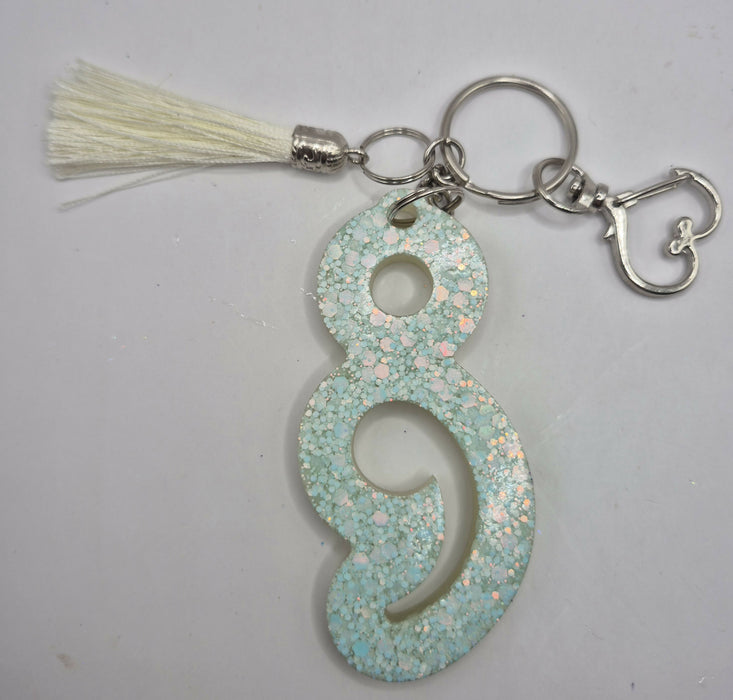 Semicolon Keychain (Light Blue)