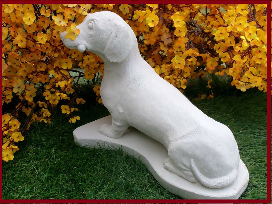 Concrete Dachshund Dog Statue Garden Decor, Pet Loss Memorial gift for any reason