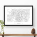 Rocky Mountain National Park topographic map art poster with black frame.