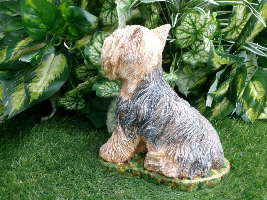 Yorkshire Terrier Concrete Statue, 4x8x9" High