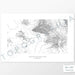 Horizontal custom topo map print of Saguaro National Park. Contour lines show the topography of the area. National Park artwork.
