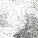 Close look at Saguaro National Park's topographic map art. Clean lines give it a modern and minimalist style.