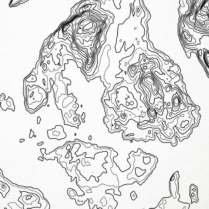 Zoomed in view of the San Juan Islands, Washington poster with a topographic map.
