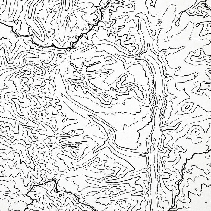 Zoomed in view of Sequoia National Park poster with a topographic map.