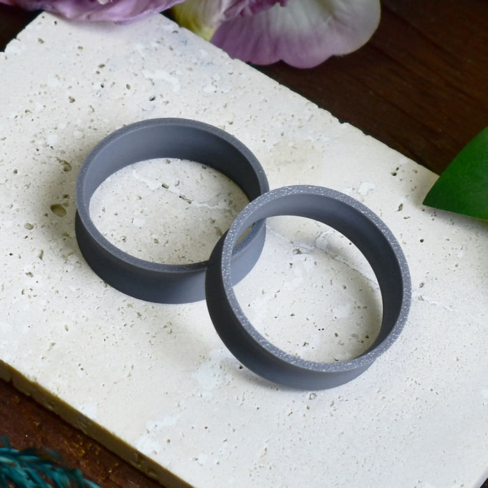 Ear Tunnels 10-100mm Grey | Pair | Ultra Light Thin-wall Ear Plugs | Gauge Earrings | Gauged Plugs