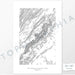 Shenandoah National Park poster with topograpy contour lines in black on a white background. Customizable text makes it a great map art gift idea.