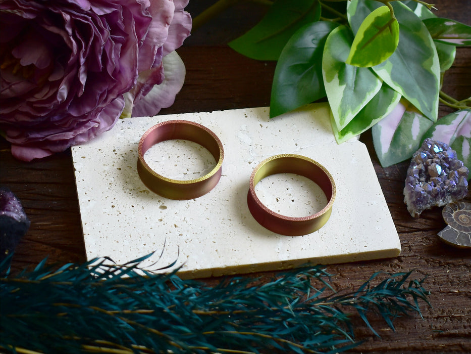 Ear Tunnels 10-100mm Gold-Copper | Pair | Ultra Light Thin-wall Ear Plugs | Gauge Earrings | Gauged Plugs