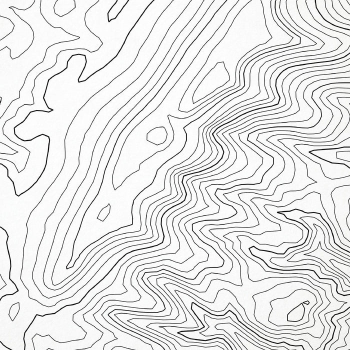 Close-up of contour lines that represent topography on the map poster of Spruce Knob, West Virginia.