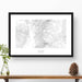 Steamboat Ski Resort, Colorado topographic map art poster with black frame.
