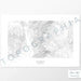 Example topographic map print of Steamboat Ski Resort, Colorado. Art uses horizontal orientation. Print shows landscape of the area using contour lines. On the artwork is a title and concise info of location and elevation.
