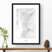 Black and white map and travel art of Steamboat Ski Resort. Topography contours are in black on a white background. Text below the image can be personalized for a perfect custom map art gift idea.