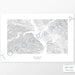 Example topographic map print of the Sun Valley, Idaho ski area. Art uses horizontal orientation. Print shows landscape of the area using contour lines. On the artwork is a title and concise info of location and elevation.