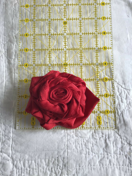 Upcycled tie brooch, necktie rose pin