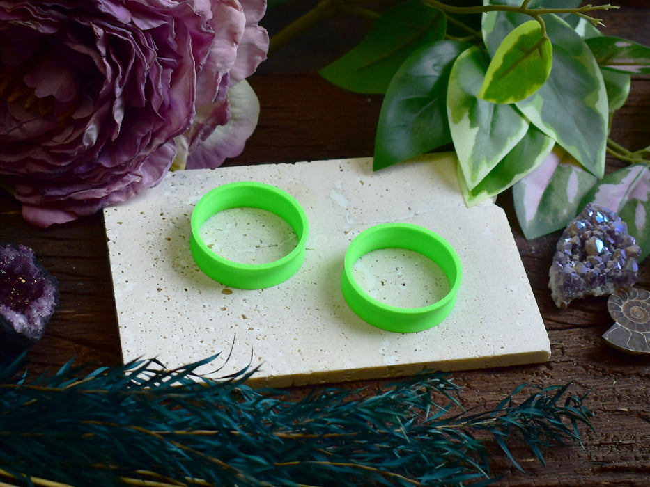 Ear Tunnels 10-100mm Neon Green | Pair | Ultra Light Thin-wall Ear Plugs | Gauge Earrings | Gauged Plugs