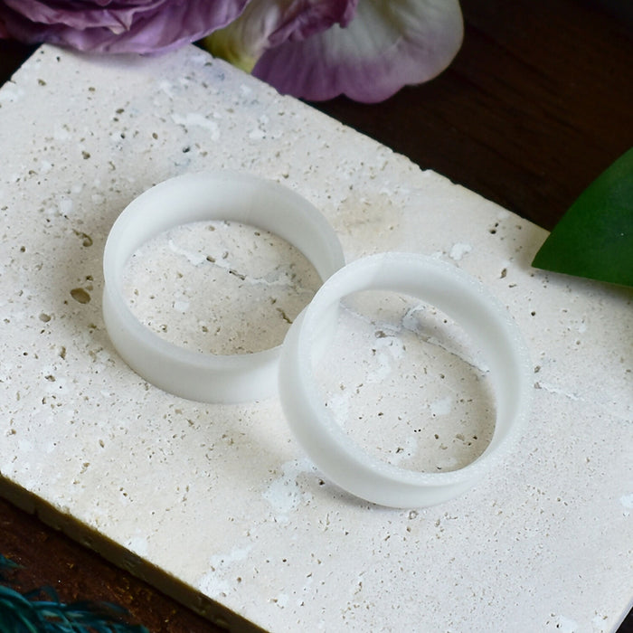 Ear Tunnels 10-100mm Transluent White | Pair |Ultra Light Thin-wall Ear Plugs | Gauge Earrings | Gauged Plugs